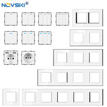 Free-Assembling French Socket Rocker Switch, White Glass-Frame,  DIY Electrical Socket French Outlet, 1-4 Gang 1|2|3 Way, NOVSKI 2024 - buy cheap