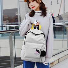 Simple Female Backpack Women Canval School Bag For Teenage Girl Casual Shoulder Bag 2021 New Solid Color Rucksack Quality Travel 2024 - купить недорого