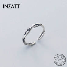 INZATT Real 925 Sterling Silver Vintage Line Adjustable Ring For Fashion Woman Party Fine Jewelry Punk Minimalist Accessories 2024 - buy cheap