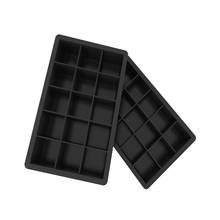 2 PCs Silicone Ice Cube Trays Molds Easy-Release Square Shape Candy Cake Pudding Chocolate Molds (Black) 2024 - buy cheap