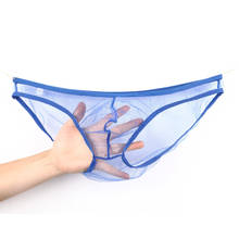 Cuecas gay transparentes para homens, roupa íntima, malha de malha, deslizante, sissy tanga, calzoncillos, interior 2024 - compre barato