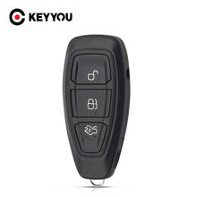 KEYYOU-carcasa de repuesto de 3 botones para coche, carcasa de llave sin cortar para Ford Focus c-max, Mondeo, Kuga, Fiesta 2024 - compra barato