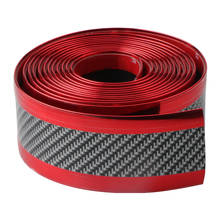 1M Car Styling Carbon Fiber Mouldings Strip Bumper Protection Trim Red 2024 - buy cheap