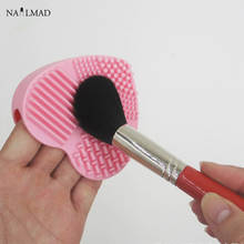 1pc Makeup Brush Cleansing Pad Cosmetic Silicone Cleaning Brush Pad Heart Shape Brush Cleanser Brush Egg 2024 - buy cheap