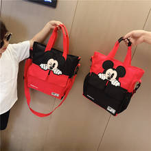 Disney-Bolso de mano de Mickey mouse para niños y niñas, bolsa de estudiante de escuela de secundaria, bandolera de lona 2024 - compra barato