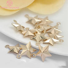 (1464)10PCS 13x17MM 24K Champagne Gold Color Plated Brass 3D Star Charms Pendants High Quality Diy Jewelry Accessories 2024 - buy cheap