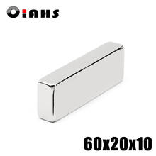 1pcs F60x20x10mm Super Powerful Strong Rare Earth Block NdFeB Magnet Neodymium N35 Magnets F60*20*10mm 2024 - buy cheap