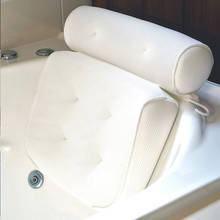 Almohada de Spa transpirable con malla 3D, soporte para cuello y espalda, con ventosas, accesorios de baño para el hogar 2024 - compra barato