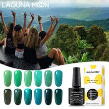 Lagunamoon 8ml Cyan Green Color Gel Nail Polish Soak Off Semi Permanent Gel UV and LED Lamp Enamel Lacquer Varnish GelLak 2024 - buy cheap