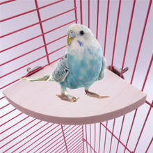 Novo animal de estimação pássaro papagaio plataforma de madeira suporte rack brinquedo hamster fã ramo empoleirado para gaiola de pássaro brinquedo para animais estimação suprimentos 2024 - compre barato