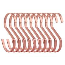Professional 10-Pack 4 Inch Rose Gold Chrome Finish Steel Hanging Flat Hooks S Shaped Hook Heavy-Duty S Hooks for Kitchenware 2024 - buy cheap