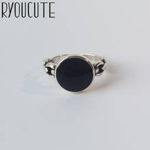 Original Design Popular Black Round Finger Ring Simple Rings for Women Wedding Engagement Jewelry Gifts 2024 - buy cheap