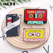 Cartoon Retro Memory Tape Radio CD Music Player Enamel Brooch Alloy Badge Cowboy Clothes Bag Pin Punk Jewelry Gift For Friends 2024 - buy cheap