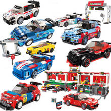 Garage Racing Car Speed Champion City Vehicle Super Sports Car Moc Racer Model Building Blocks toys 2024 - buy cheap