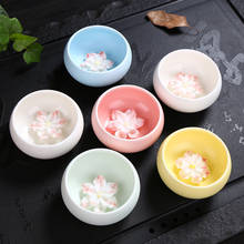 Dehua relief lotus single cup jade porcelain tea cup large white porcelain thin embryo master cup Pu 'er tea individual cup 2024 - buy cheap