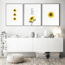 Sunflower Inspiring Quote Wall Art Posters And Prints Canvas Painting Wall Pictures For Living Room Nordic Home Wall Decor 2024 - buy cheap
