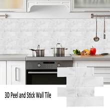 Adesivo de azulejo 3d 12.6*10.6 polegadas, adesivo de parede para descascar e vara, atualização de 2.5mm, novo design, cozinha, metrô, respingo, adesivo de parede 2024 - compre barato