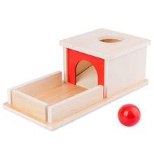 2021 New Infant Montessori Wooden Permanence Object Box with Tray Ball Educational Toys 2024 - buy cheap