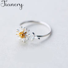 JIANERY Trendy Silver Color Daisy Flowers Rings For Women Bridal Wedding Engagement Jewelry Large Opening Antique Rings 2024 - buy cheap