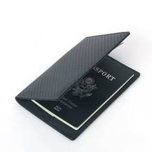 New Carbon Fiber Pattern Genuine Leather ID Credit Card Holders Passport Wallet RFID Blocking Wallets Cover Driver License Purse 2024 - buy cheap