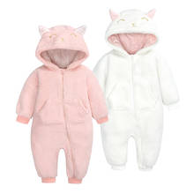 Newborn Baby Girl Clothes Cute Plush Bear Hooded Baby Romper Spring Autumn Long Sleeve Warm Boy Jumpsuit Infant Toddler Clothing 2024 - buy cheap
