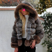 2022 NEW Fashion Women Real Fox Fur Coats Winter Luxury Overcoats Trendy Woman Natural Fox Fur Jackets With Hood Genuine Coat 2024 - buy cheap