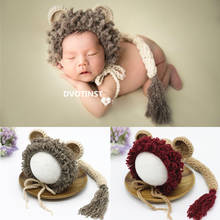 Dvotinst Newborn Baby Photography Props Knit Cute Animal Lion Bonnet Hat Tail Set Fotografia Accessorio Studio Shoot Photo Prop 2024 - buy cheap