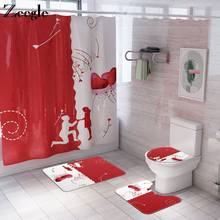 Zeegle Waterproof Shower Curtain Anti Slip Bathroom Doormat Toilet Pedestal Rug Flannel Soft Toilet Seat Cover Mat Bath Mat Set 2024 - buy cheap