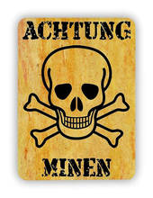 Achtung Minen Tin Sign art wall decoration,vintage aluminum retro metal sign, 2024 - buy cheap