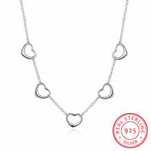 Lekani Free Shipping 925 Sterling Silver Chain Necklaces Five Heart Pendants&necklaces Fine Jewelry Collar Colar De Plata 2024 - buy cheap