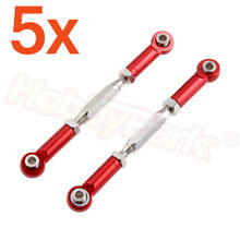 Tensor de dirección de aluminio para coche teledirigido, 5 pares, Enlace del dedo del pie, varilla ensamblada de 85mm, extremos huecos, bolas para TRAXXAS Slash 4X4 RC 2024 - compra barato