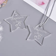 20PCS Personalized Engraved Clear Love Star Baby Shower Decor Gift Tags Baptism Tags Favors Wedding Name Tags 4CM 2024 - buy cheap