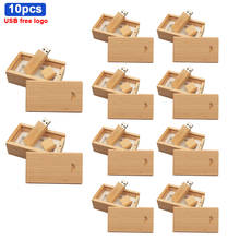 10pcs/lot free custom logo wooden + Box Personal LOGO pendrive 4GB 16GB 32GB 64GB usb Flash Drive U disk Memory stick for Gift 2024 - buy cheap