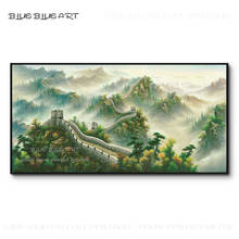 Arte de pared pintado a mano de alta calidad, pintura al óleo de la gran pared sobre lienzo, hermoso paisaje chino, pintura al óleo de la gran pared 2024 - compra barato