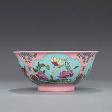 Pôsteres esmaltados de ano kangxi qing, tigela antiga de porcelana rosa 2024 - compre barato