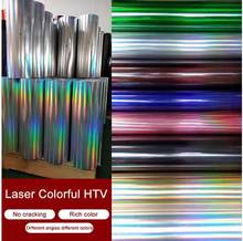 Free shipping 1 sheet 10"x40"/25cmx100cm Laser Colorful Heat Transfer Vinyl Hologram PVC Press Tshirt Iron On HTV Printing 2024 - buy cheap