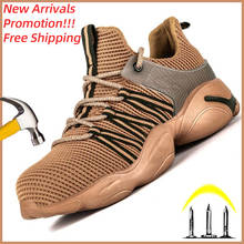 Unisex Safety Shoes Reflective Men Boots Work Safety Boot Breathable Work Boots Steel Toe Anti-smashing Work Shoes Free Shipping 2024 - buy cheap