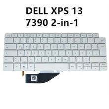 Teclado de ordenador portátil YNH16 0C8WV6 para Dell XPS 13 7390, 2 en 1, GR, GE, alemán, platino, retroiluminación blanca, 0YNH16, 04J7RW, 4J7RW ORIGINAL 2024 - compra barato