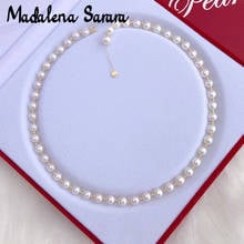 MADALENA SARARA AAA 8-9MM FRESHWATER PEARL NECKLACE WOMEN PEARL JEWELRY Natural White Round Shape S925 Clasp18k Gold Clasp 2024 - buy cheap