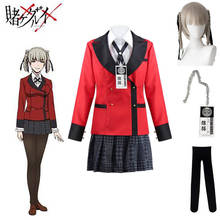 Fantasia de cosplay feminina do anime kakegurui, vestido compulsivo, momobami, kirari, para meninas, escola, jk, uniforme, festa de dia das bruxas 2024 - compre barato