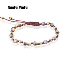 NeeFu WoFu Stainless Steel beads Bracelets crystal Stretch Knotted by hand Bracelet Charm Fashion Pearl Bohemia Bracelet 2024 - buy cheap