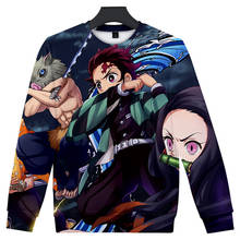 Legal pulôver topos de moda masculina/feminina kimetsu não yaiba moletom hatless demon slayer 3d capless outono hoodies para meninos adolescentes 2024 - compre barato