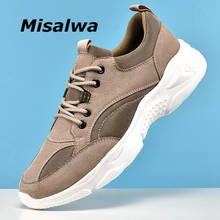 Misalwa Khaki Mesh Mens Shoes Spring Summer Ventilate Pig Genuine Leather Sneakers Chic Light Man Loafers 2024 - buy cheap