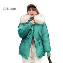 2019 женская зимняя куртка с большим меховым капюшоном, Новое поступление, Женское зимнее пальто, парки с 2024 - купить недорого