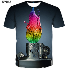 Camiseta con estampado de llamas en 3d para hombre, camisa divertida colorida con mechero, Harajuku estampada, ropa de verano 2024 - compra barato