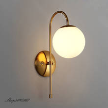 Nordic Gold Wall Sconce Bathroom Light LED Wall Light Fixtures Loft Living Room Decoration Bedroom Lamps Bed Glass Lamp Wall E27 2024 - buy cheap