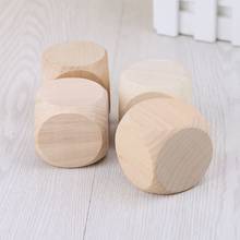 2022 New 5cm 6 Sided Blank Wood Dice Party Family DIY Games Printing Engraving Kid Toys 2024 - compre barato