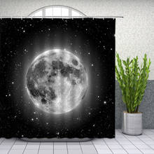 Planeta tema cortinas de chuveiro céu estrelado brilhante universo decoração do banheiro cortina pano à prova dwaterproof água conjunto barato 2024 - compre barato