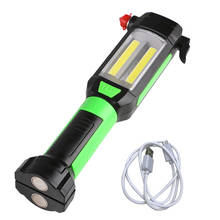 2 Mode LED Flashlight Car Emergency Tool Hammer USB Rechargeable COB Magnetic Work Light Lamp Torch Portable Lantern for Outdoor 2024 - buy cheap