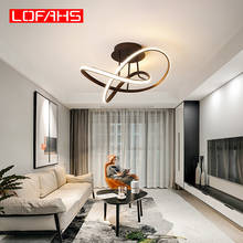 Современные светодиодные потолочные лампы LOFAHS для гостиной, спальни, кабинета, белого/черного/кофейного цвета 2024 - купить недорого